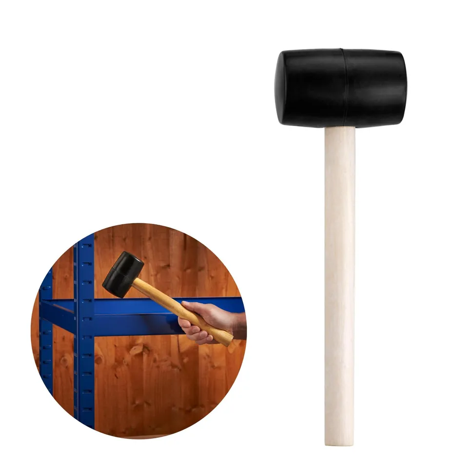 Vonhaus Martello in Gomma 450 g con Manico in Legno Testa 52 mm