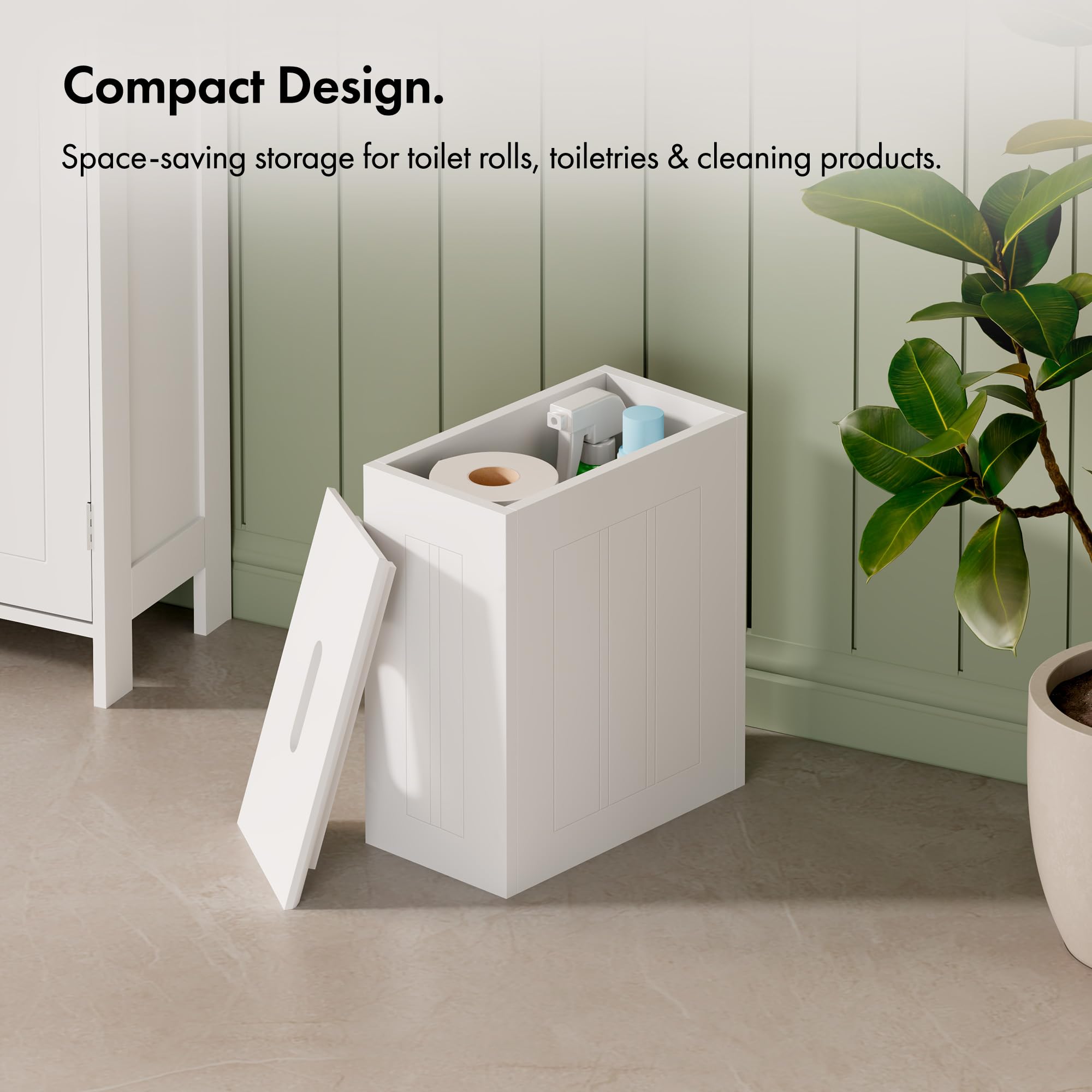 VonHaus Slim Mobile Bagno Bianco 30x17x35 cm Coloniale