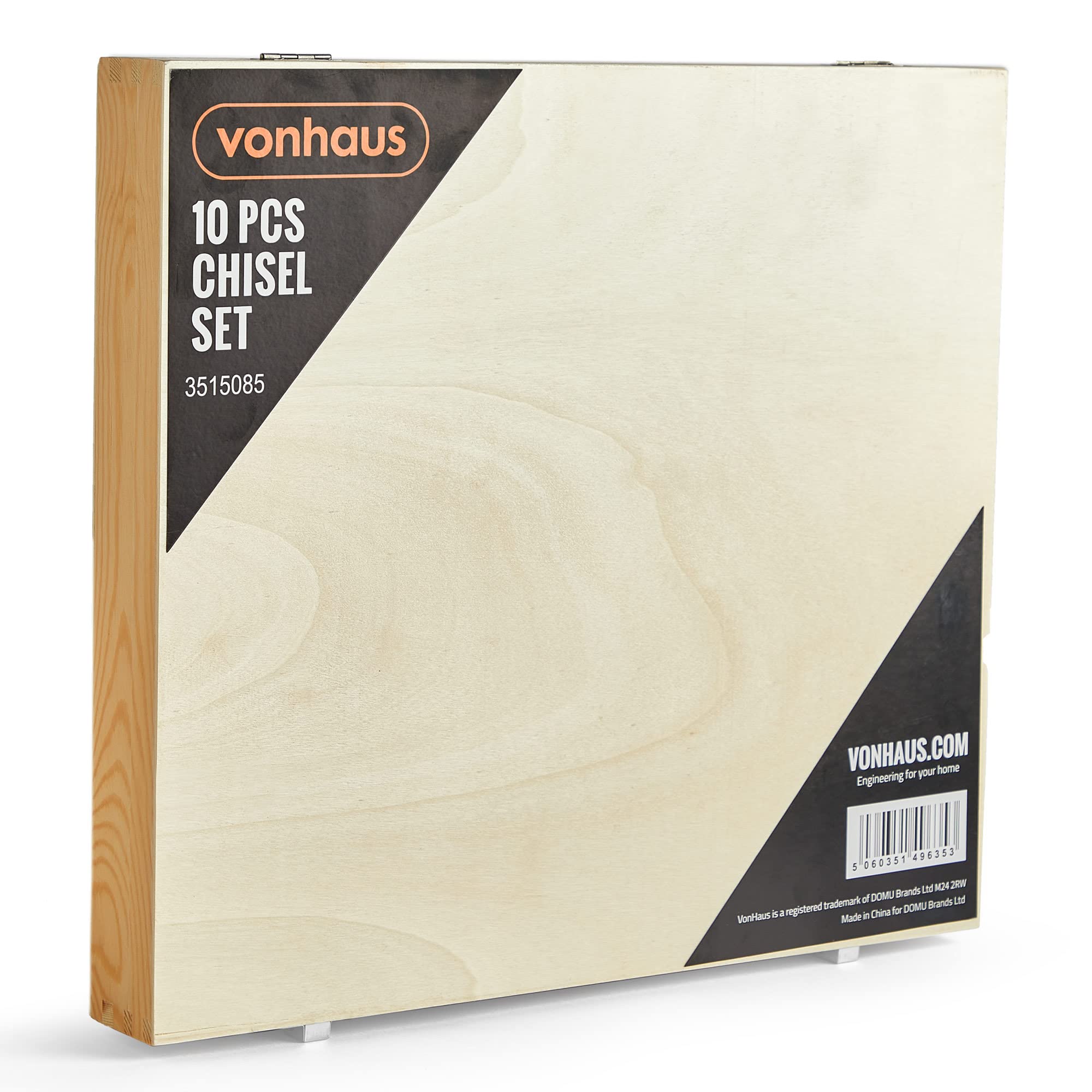VonHaus Set Scalpelli Legno 10 Pezzi con Pietra Acciaio Cv
