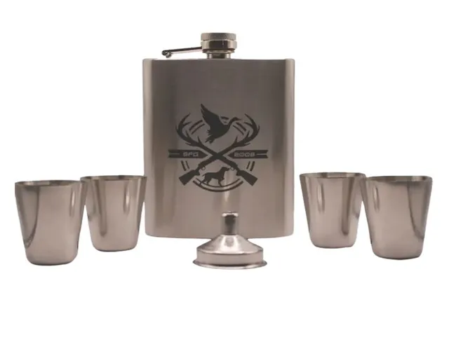 SFG fiaschetta acciaio set 4 bicchieri caccia