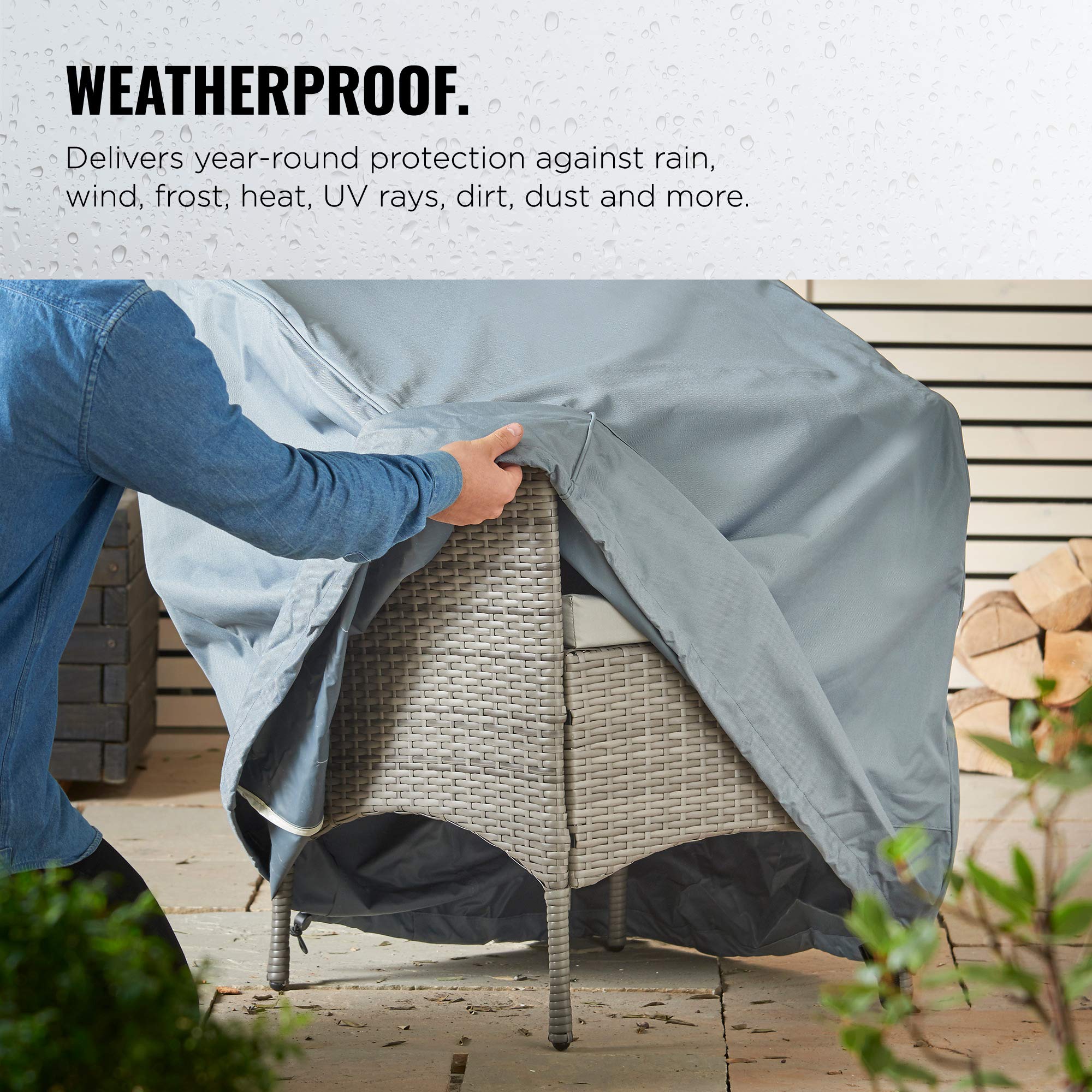 VonHaus Storm Copertura Sedia Giardino Impermeabile Grigia