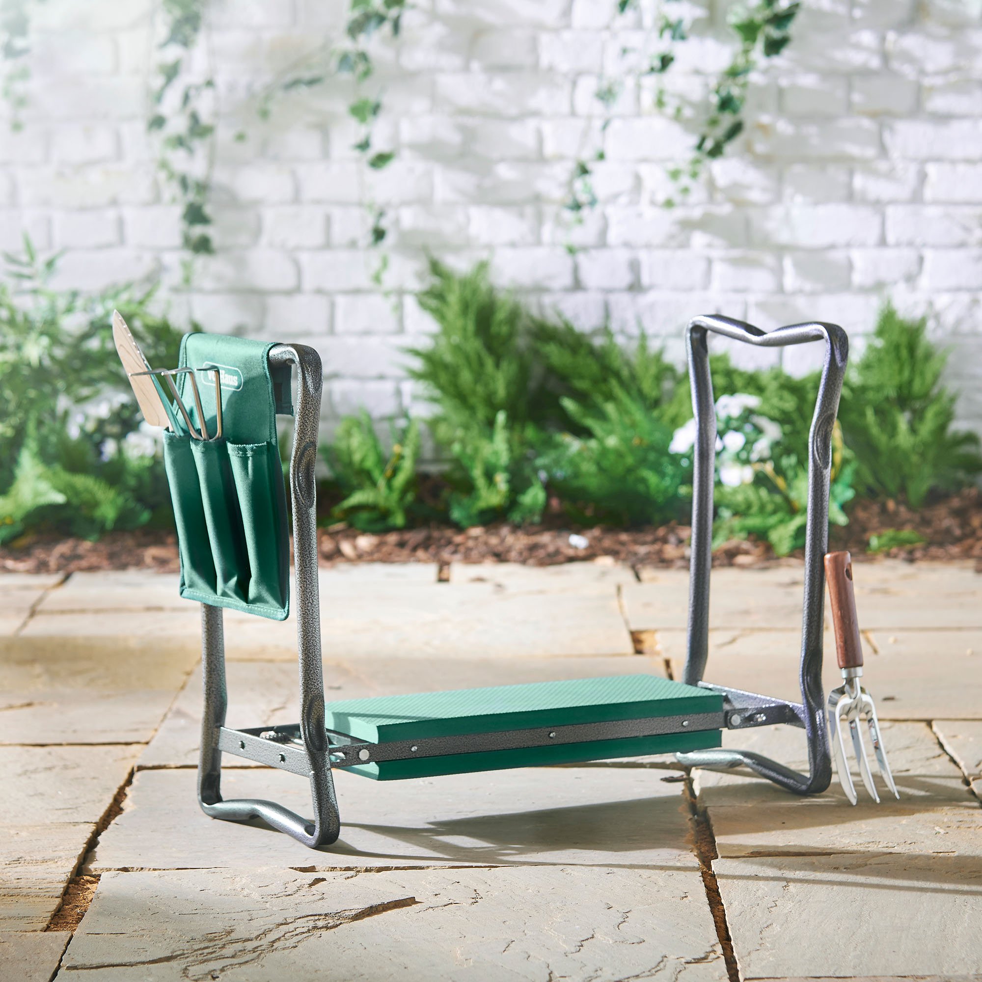 VonHaus Inginocchiatoio Sgabello Giardino Pieghevole Borsa