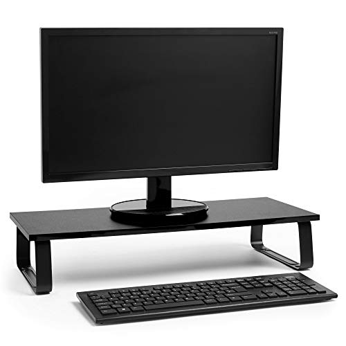 VonHaus Rialzo Monitor Scrivania Acciaio Nero