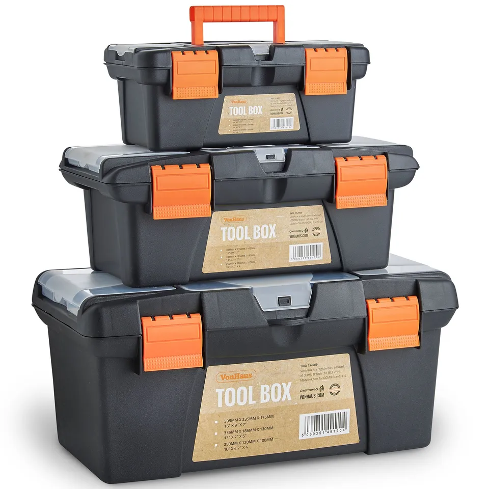 VonHaus Set 3 cassette Attrezzi Plastica 10" 13" 16,5"