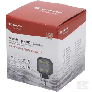 Faretto LED lavoro 20W 3000 lumen quadrato