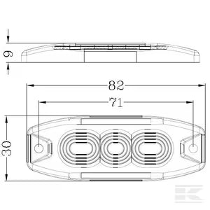 Lampeggiante ambra 3 LED faro avviso 12V