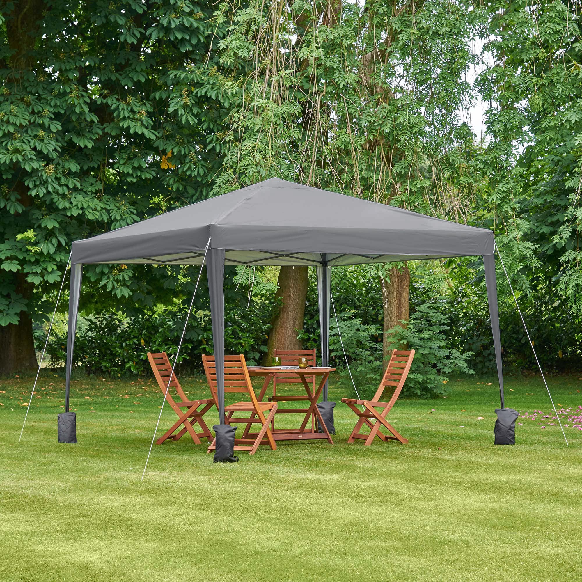 VonHaus Gazebo 3x3 Grigio Ardesia pieghevole