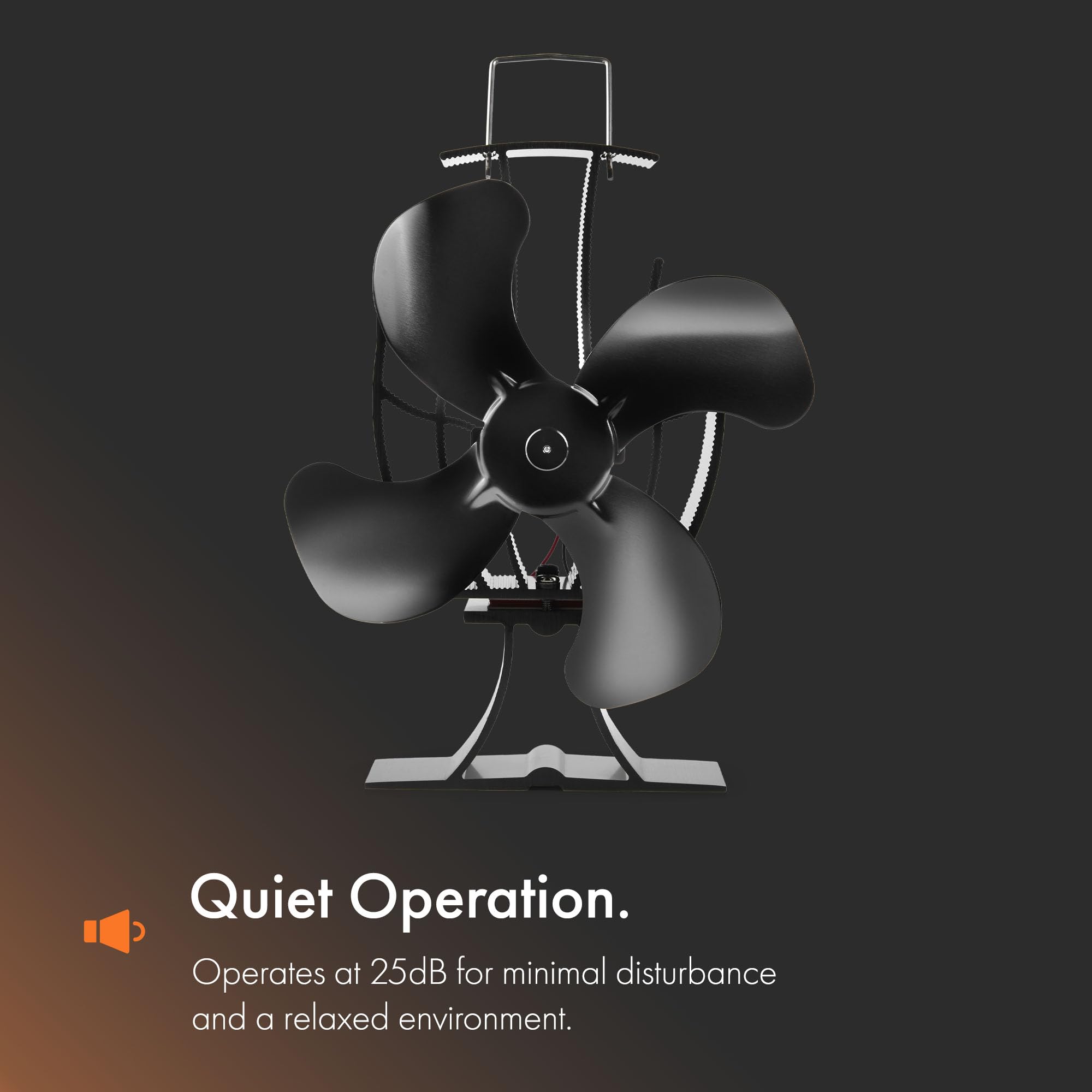 Vonhaus ventilatore stufa a calore 4 pale alluminio nero