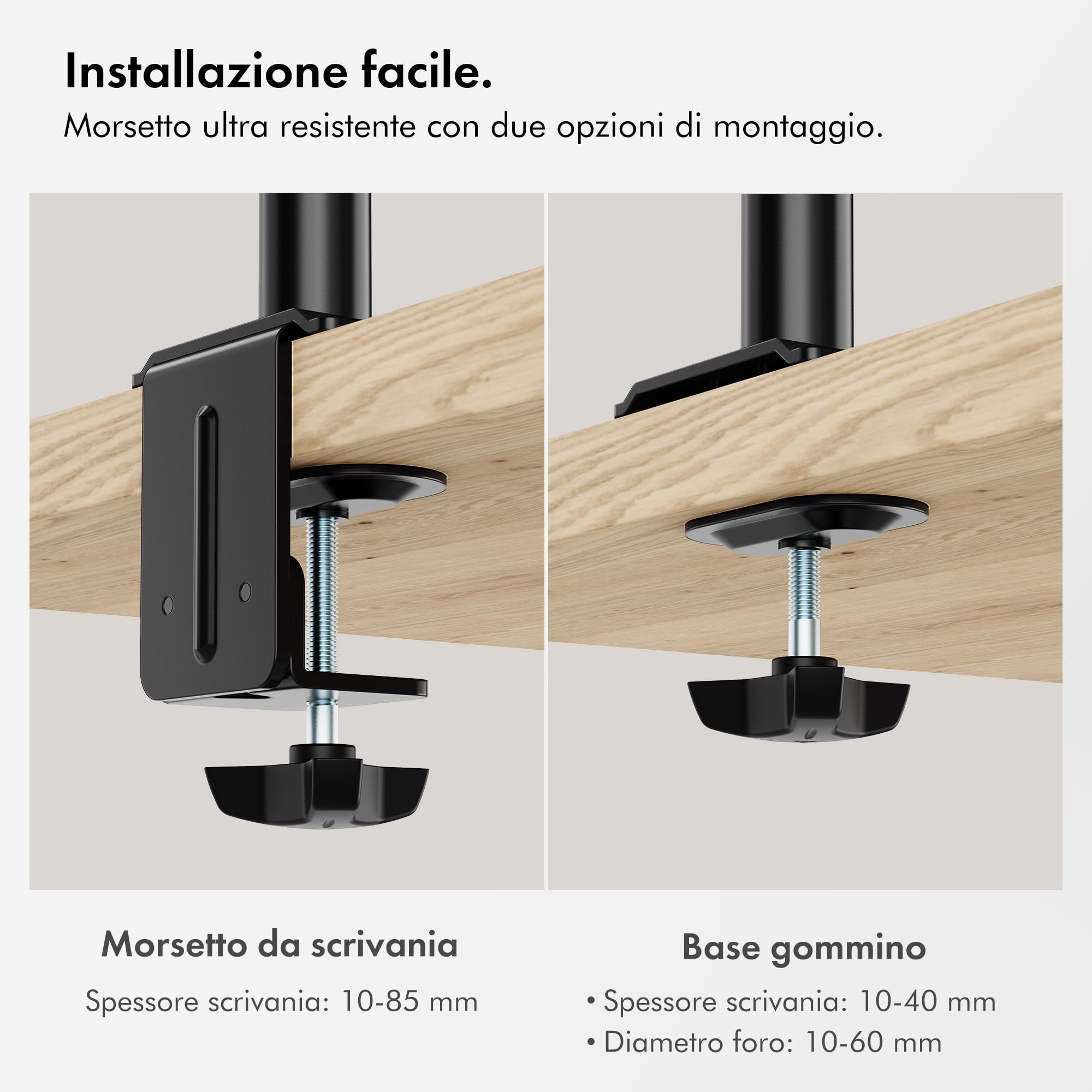 VonHaus supporto monitor 4 schermi 13-32" VESA acciaio