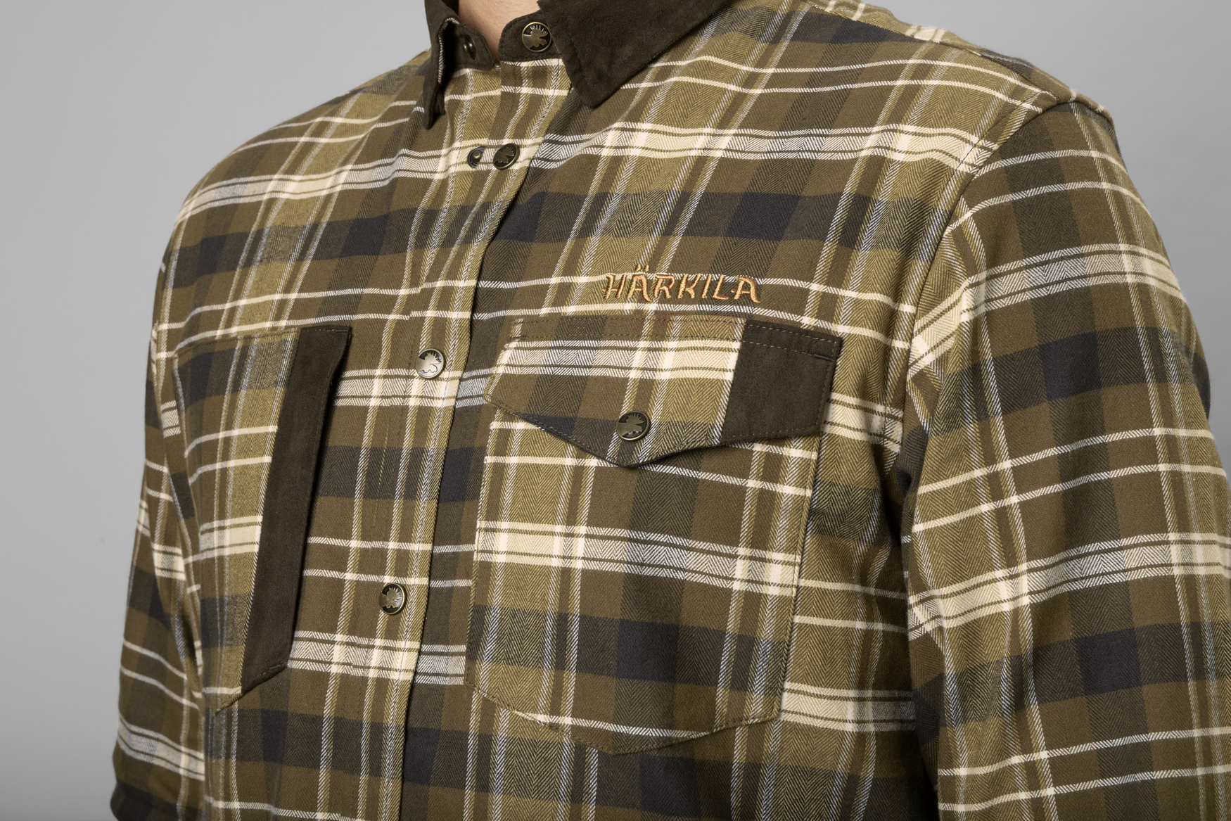 Härkila Aivak L/S camicia caccia uomo antique bronze flanella