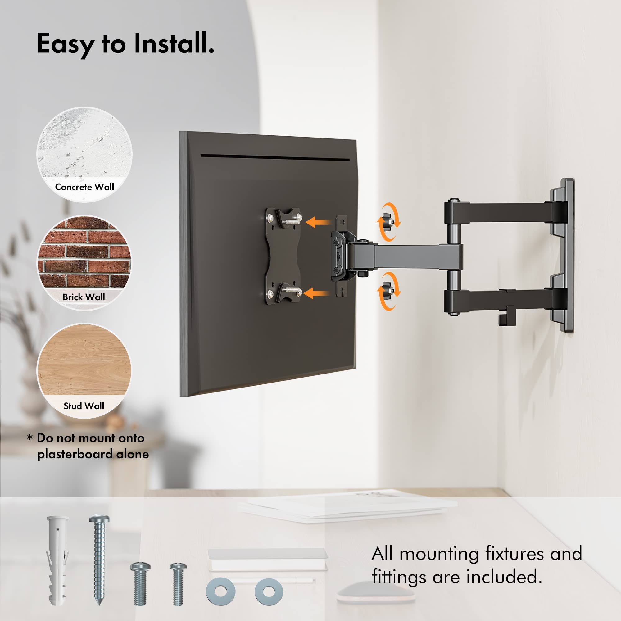 Vonhaus supporto TV a muro 13-27" VESA 100 braccio snodato