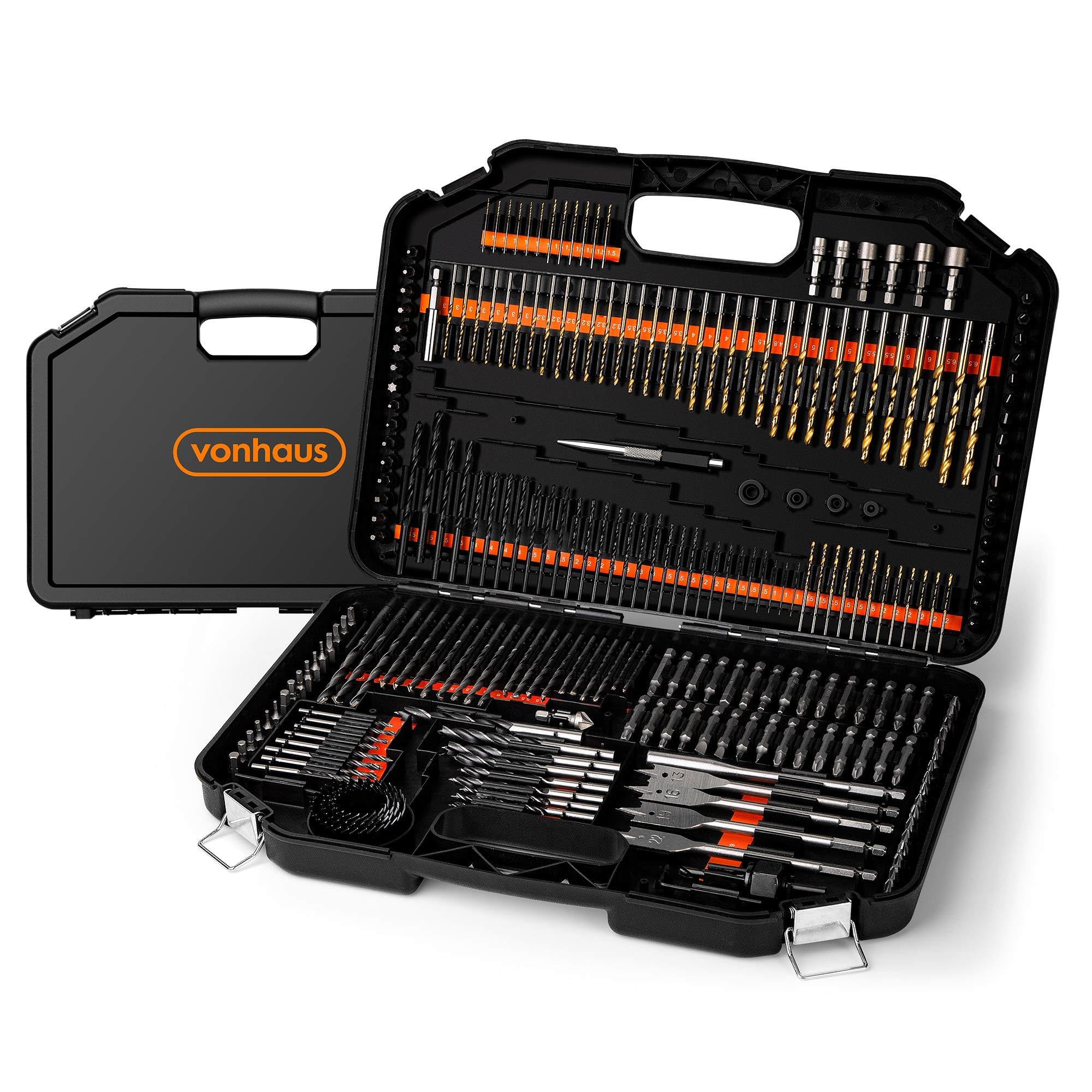 VonHaus Set Punte Trapano 246 Pezzi HSS Legno Metallo