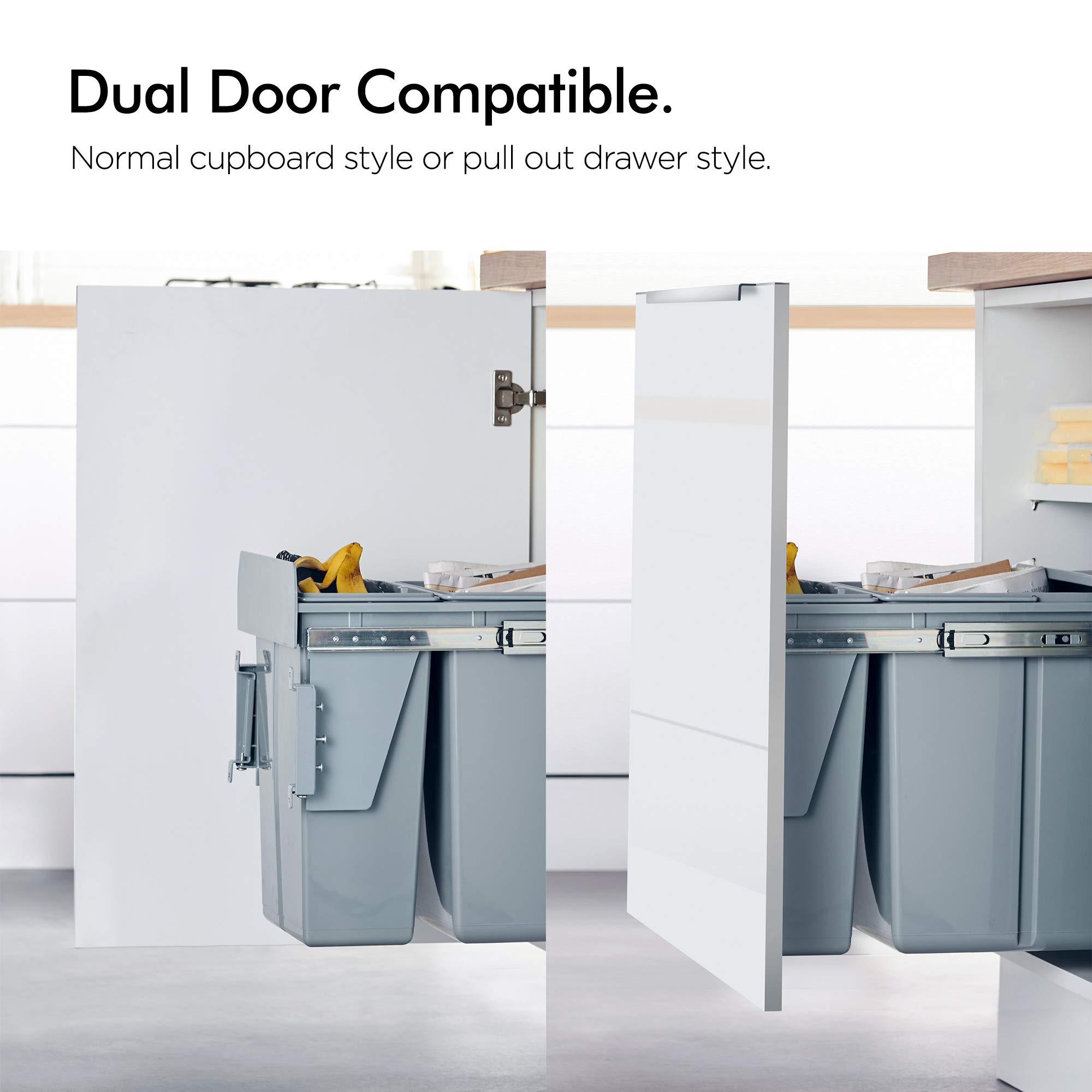 VonHaus Pattumiera Estraibile Cucina 30L Grigia 20+10L