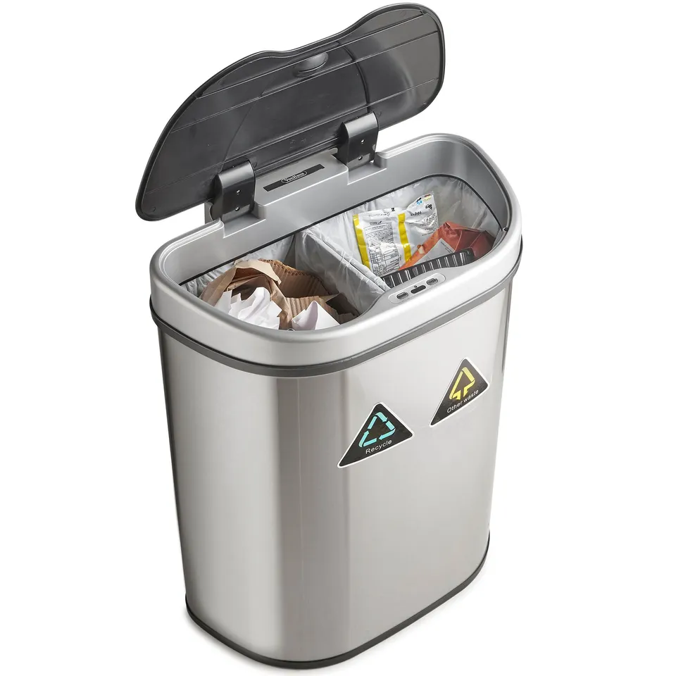 VonHaus bidone sensore 70L inox 2 scomparti automatico