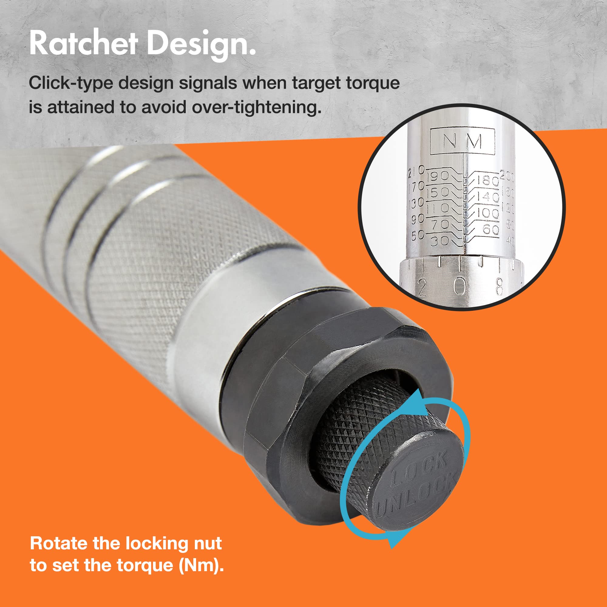 VonHaus Chiave Dinamometrica 1/2 30-210 Nm Cricchetto