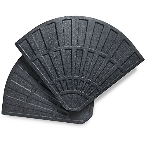 VonHaus Basi Ombrellone 2 Pezzi Cemento 12,5 Kg Nere