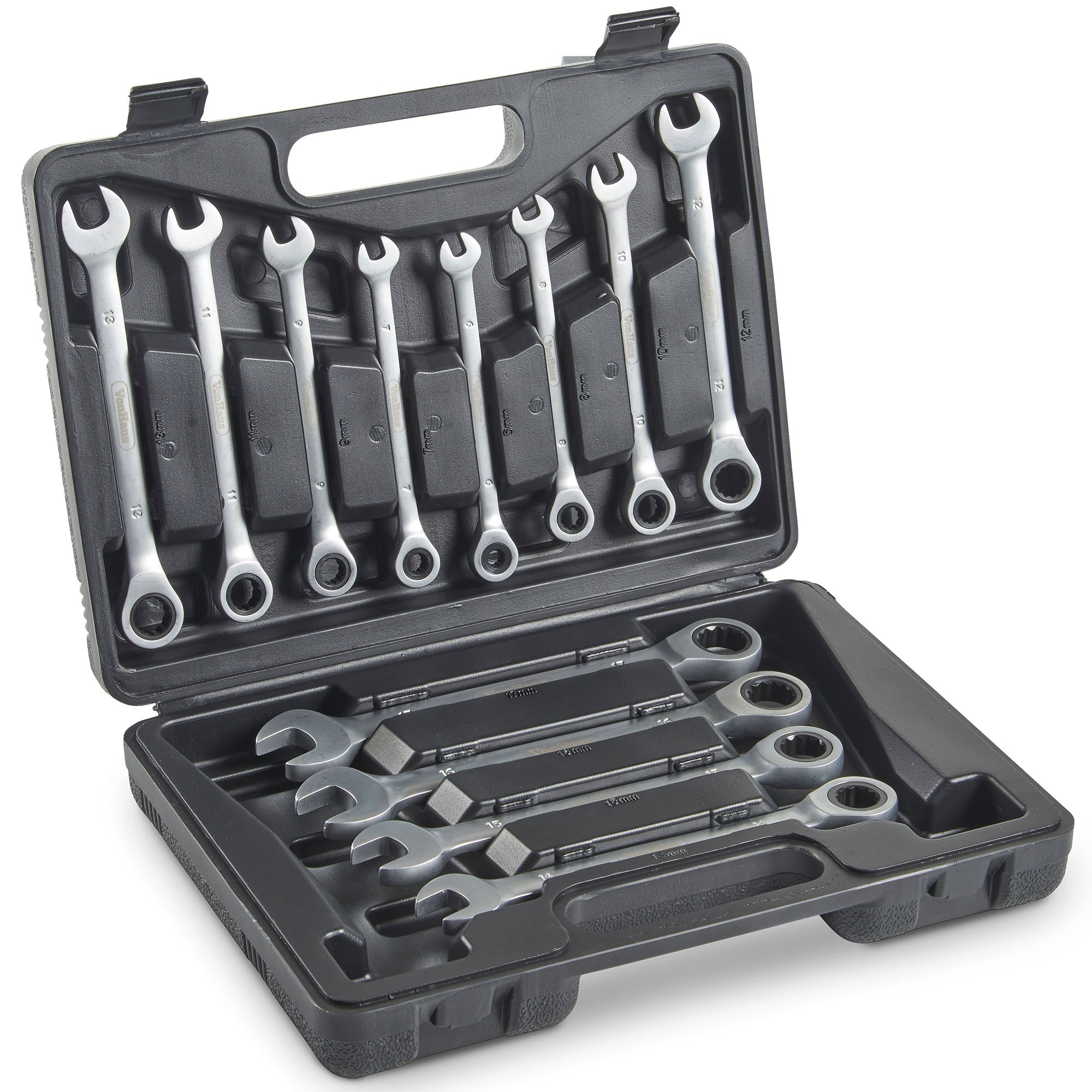 VonHaus Set Chiavi Combinate 12 Pezzi 6-17 mm con Valigetta