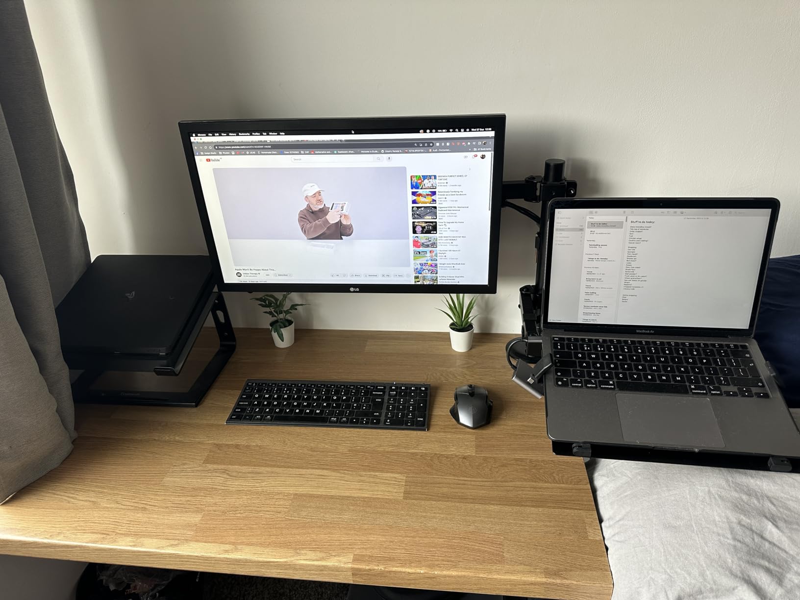 VonHaus Supporto Doppio Monitor e Laptop a Morsetto Nero