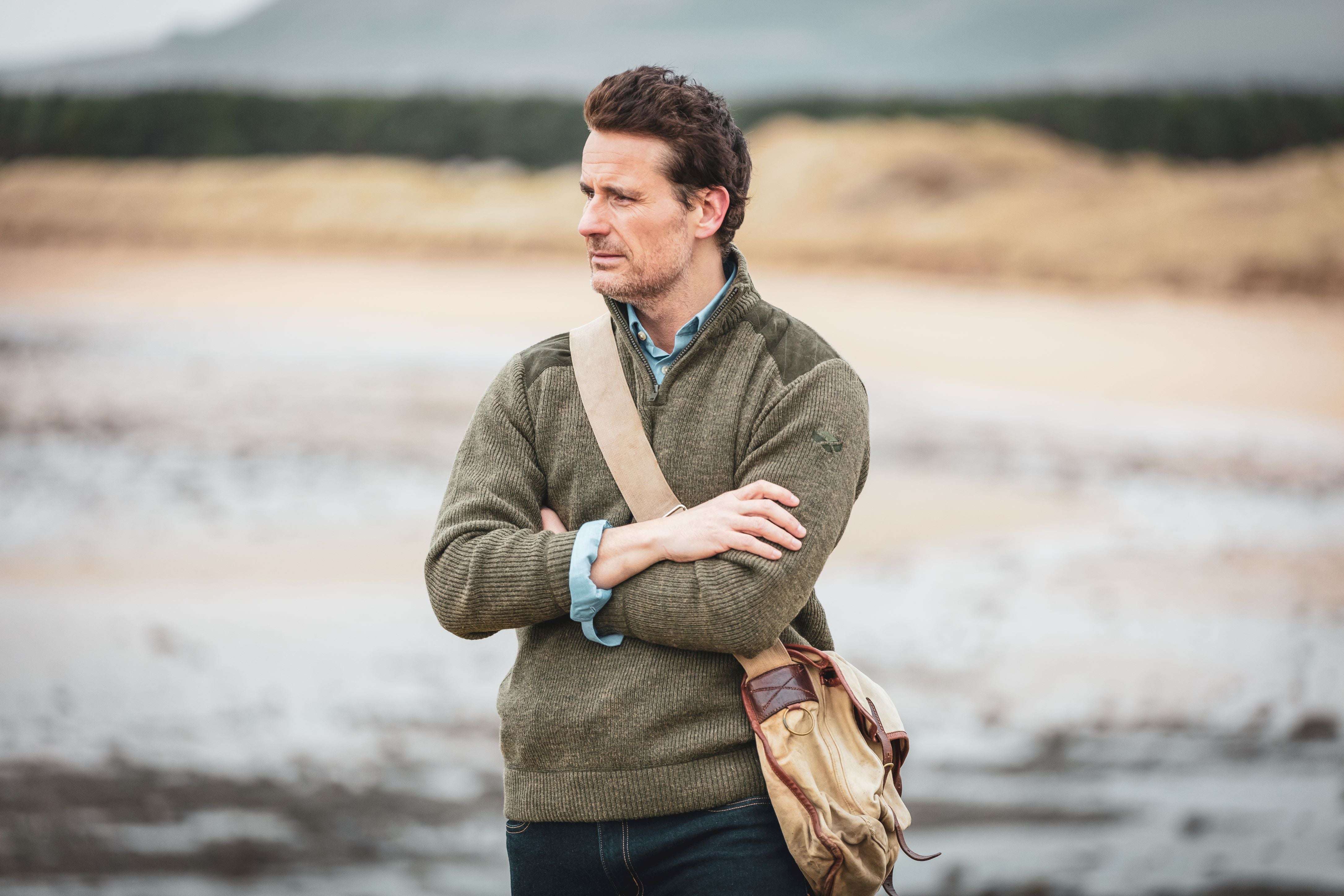 Hoggs of Fife Hebrides II 1/4 Zip Pile antivento lana