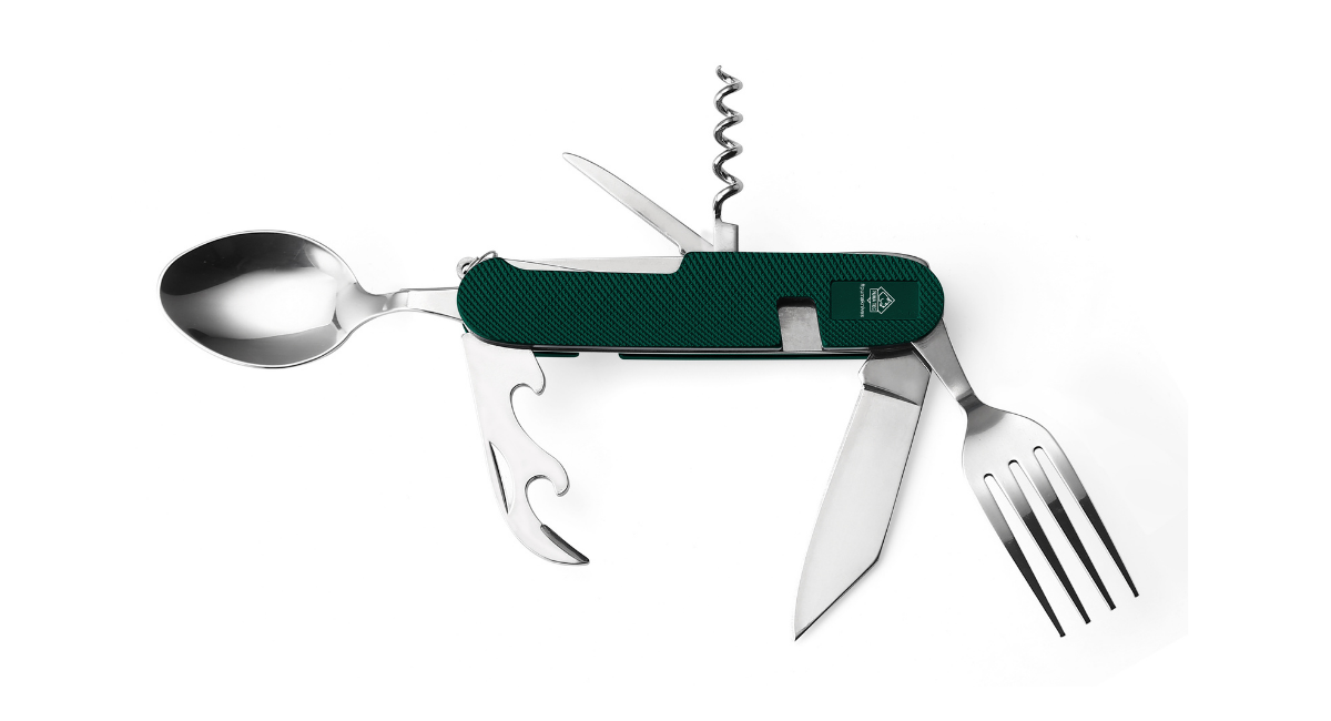 Puma Tec Camping Tool set posate verde inox