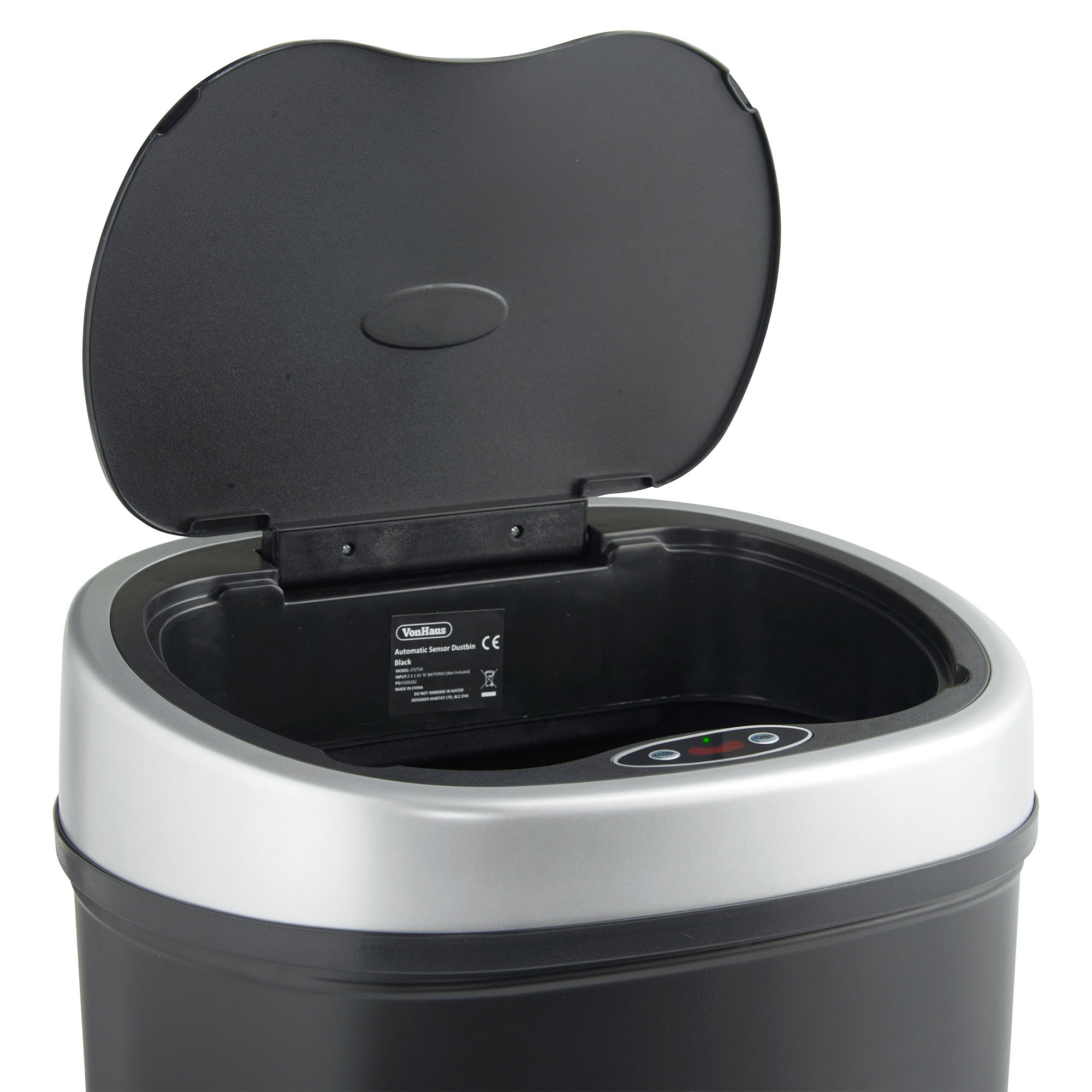 VonHaus Pattumiera Automatica con Sensore 50 Litri Nera