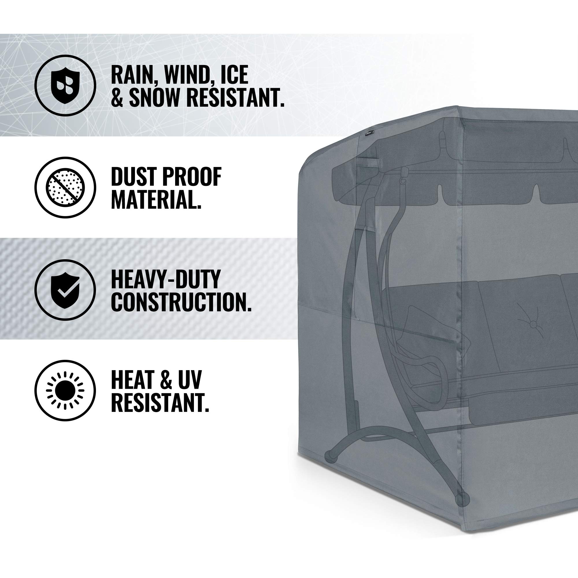 Vonhaus Copertura Mobili da Giardino Impermeabile Grigio Ardesia