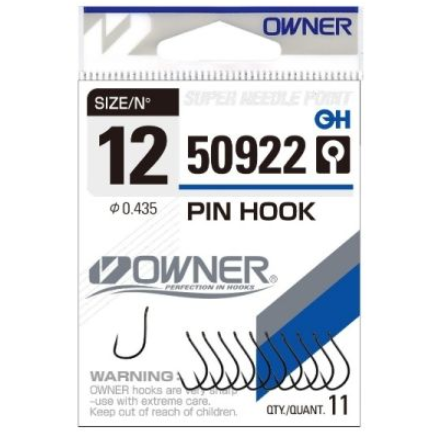 Owner Pin Hook ami da pesca misura 6 8 pezzi affilati