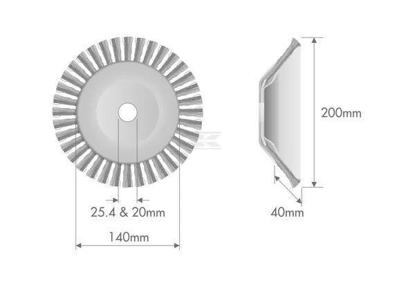 Koti spazzola diserbo acciaio 200 mm per decespugliatore
