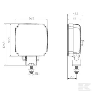 Faretto lavoro LED 27W 3420 lumen quadrato bianco 10-30V