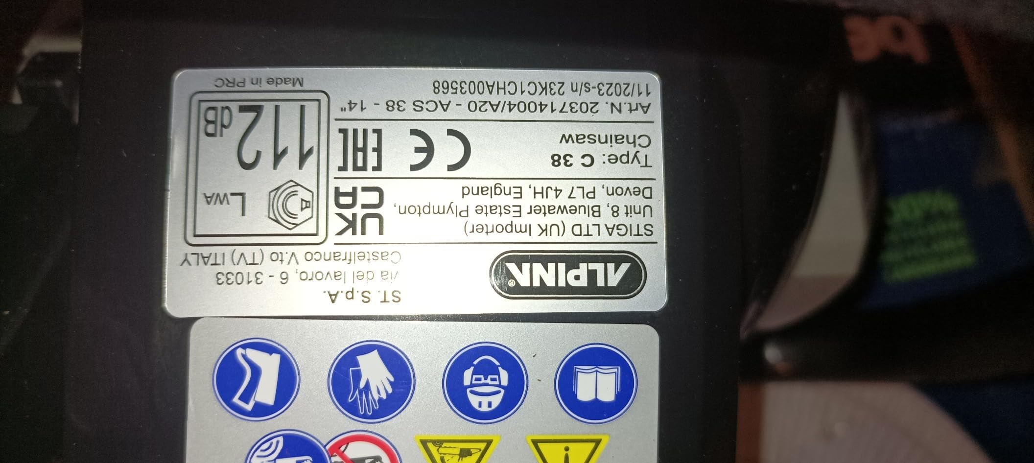 Alpina ACS 38 Motosega a Miscela 35 cm 37,2 cc Easy Start