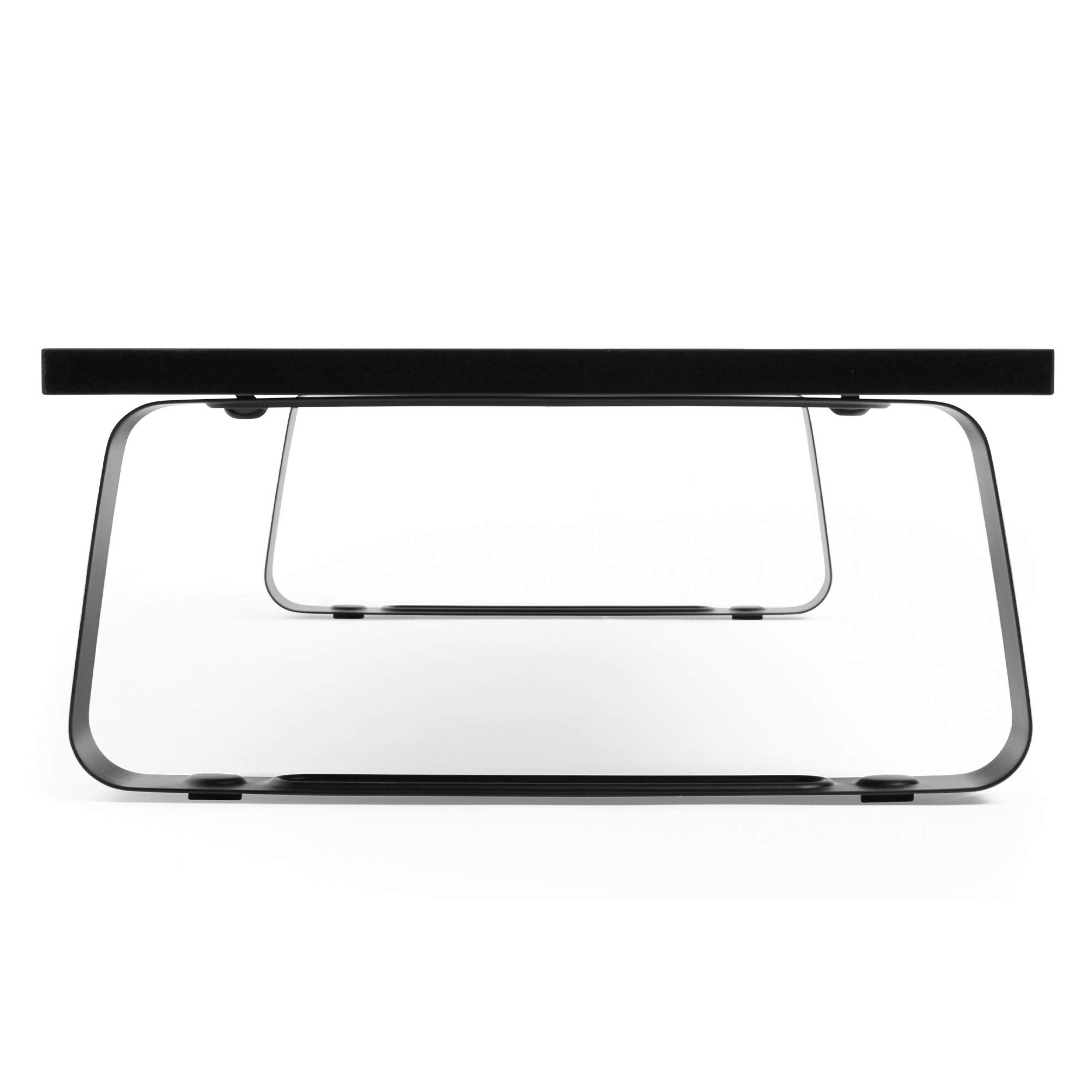 VonHaus Rialzo Monitor Scrivania Acciaio Nero