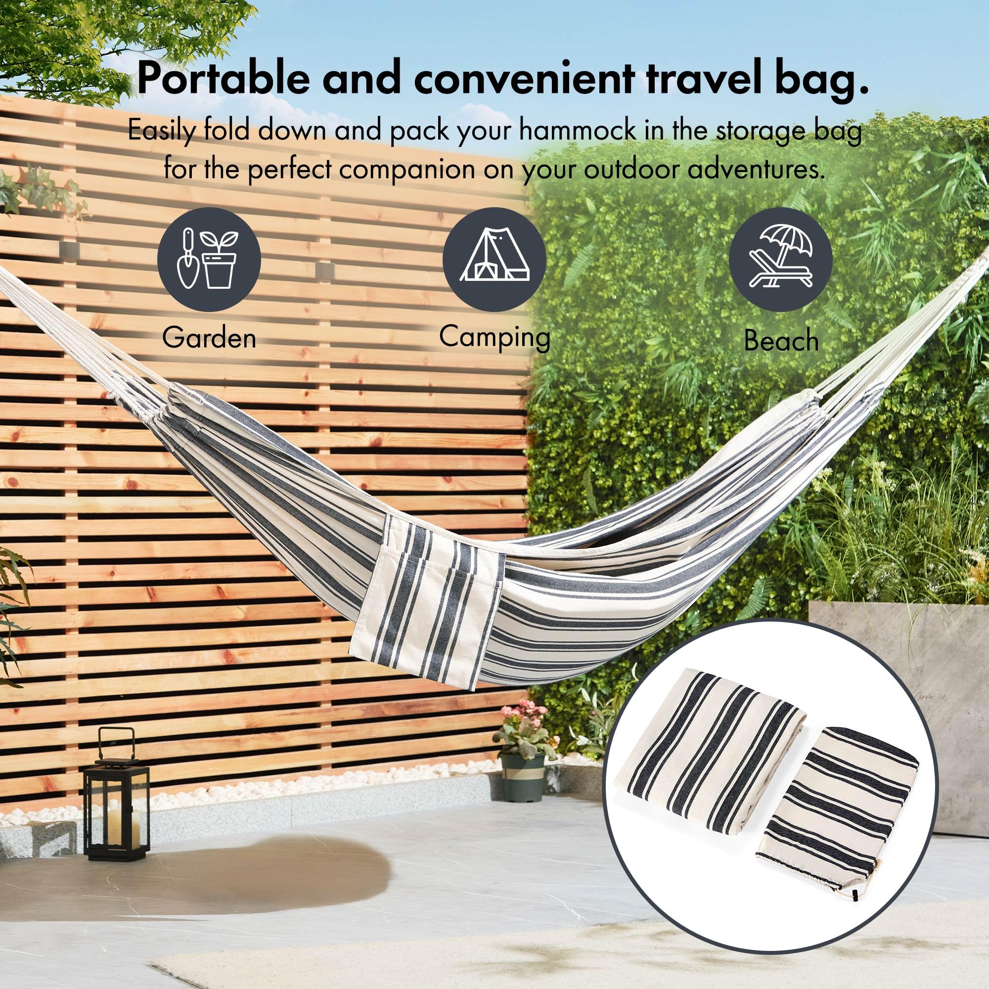 VonHaus Amaca Doppia 2 Persone Cotone Blu 120 kg