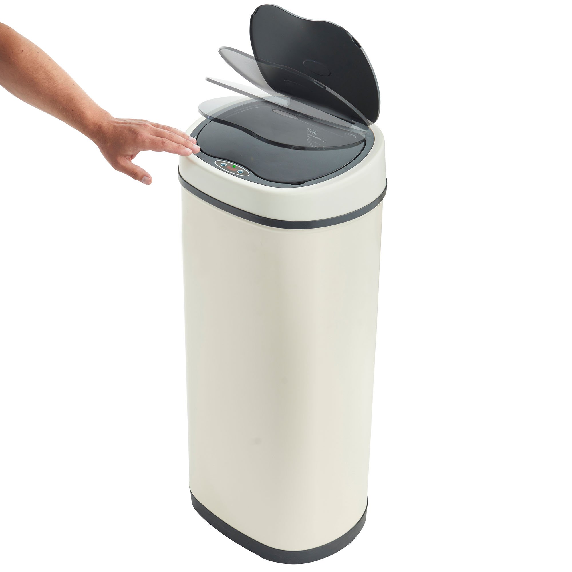 Vonhaus Pattumiera Automatica 50 Litri Crema Acciaio Inox