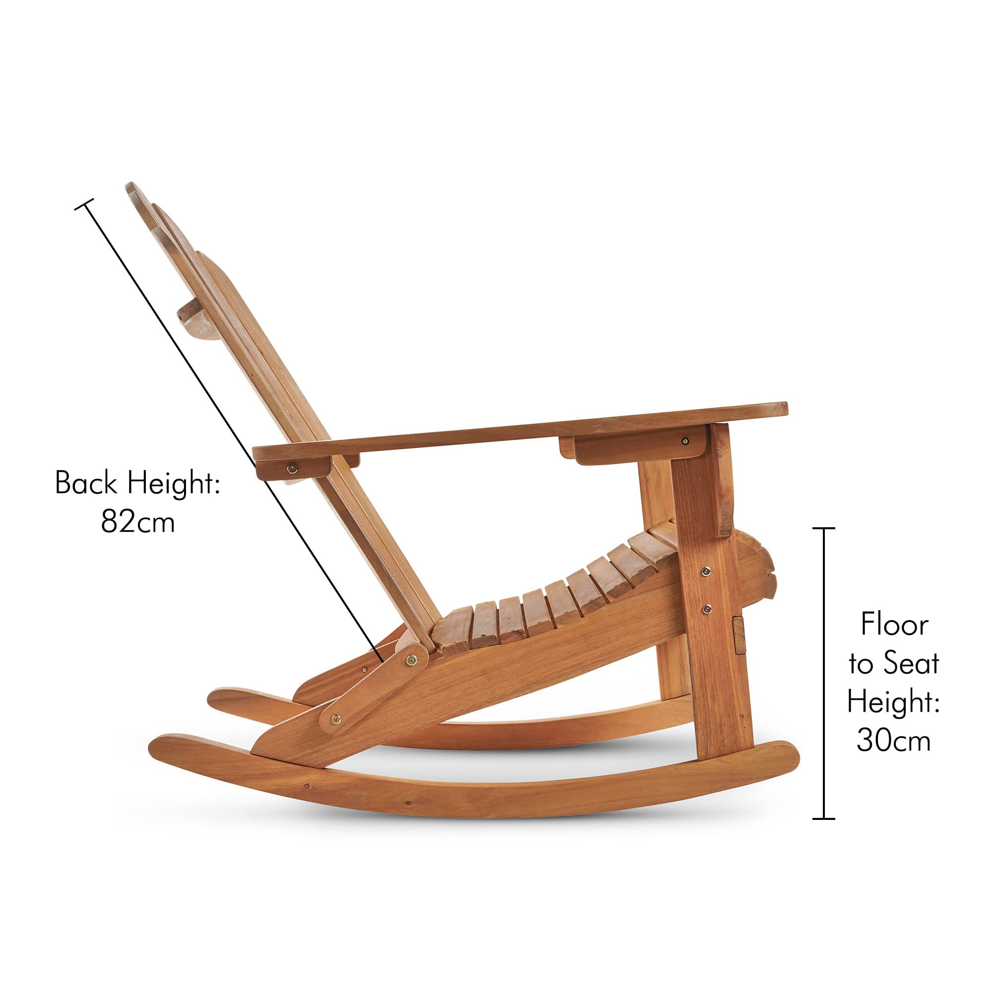 VonHaus Adirondack sedia a dondolo acacia oliata 150 kg