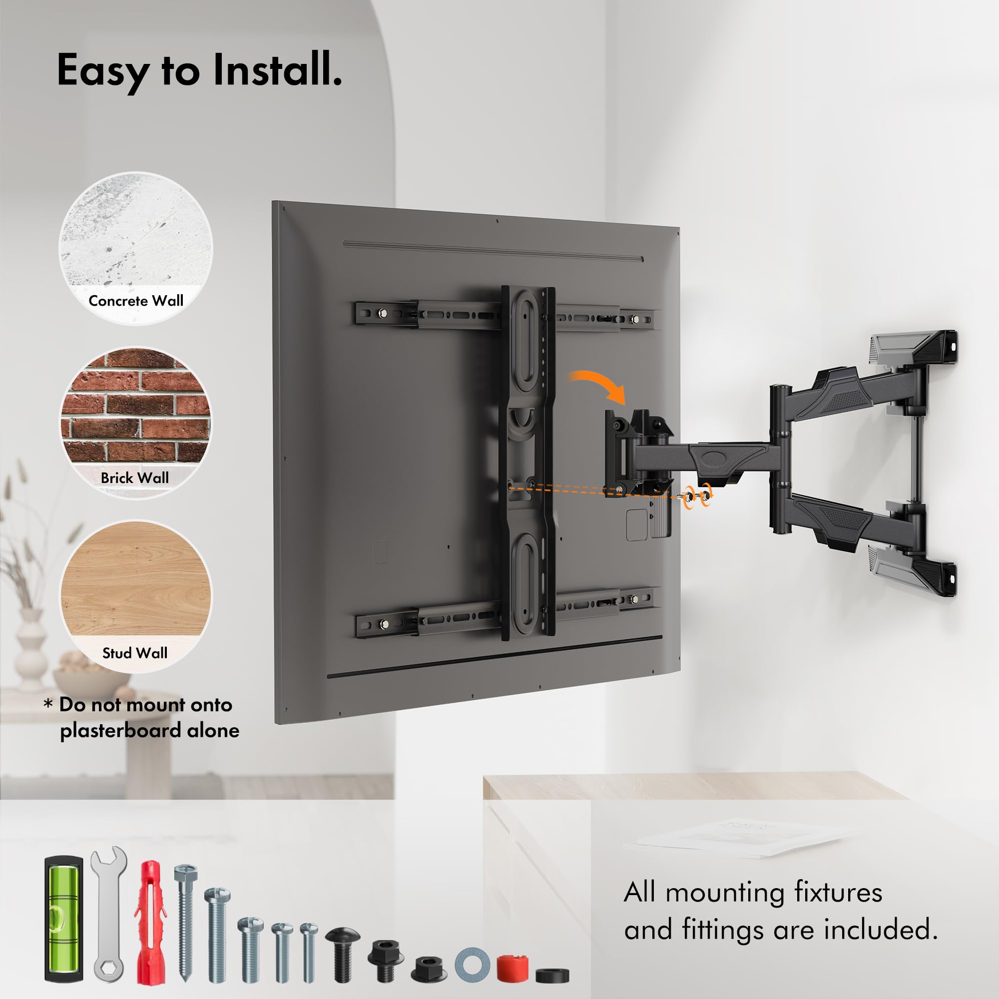 VonHaus Staffa TV Parete 37-70" VESA 600x400 Inclinabile 45 kg