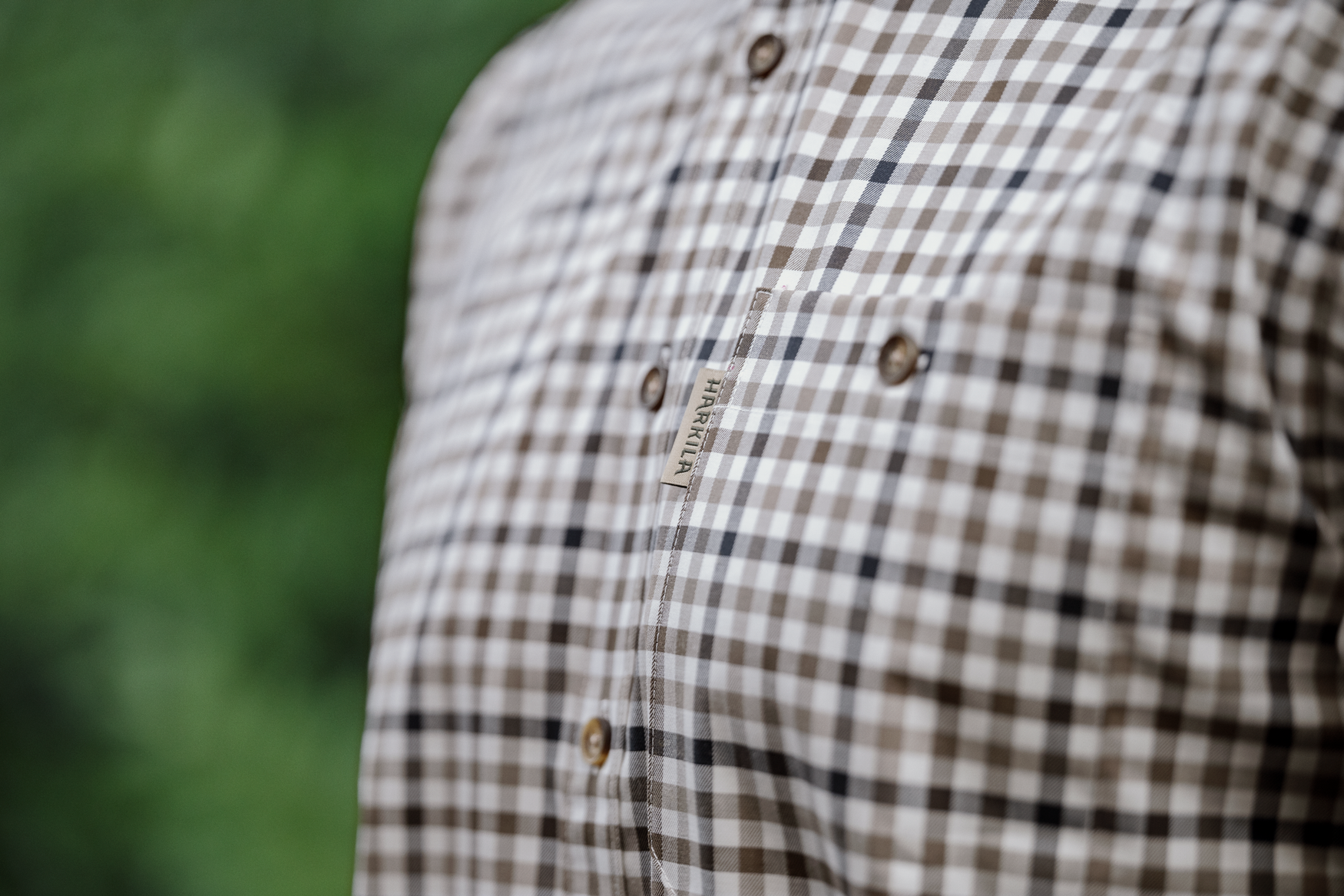 Härkila Milford camicia quadri blue beige check maniche lunghe