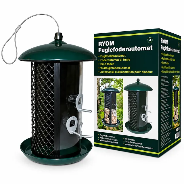Ryom mangiatoia uccelli 4,5 kg 3 scomparti verde