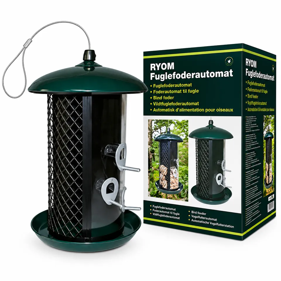Ryom mangiatoia uccelli 4,5 kg 3 scomparti verde