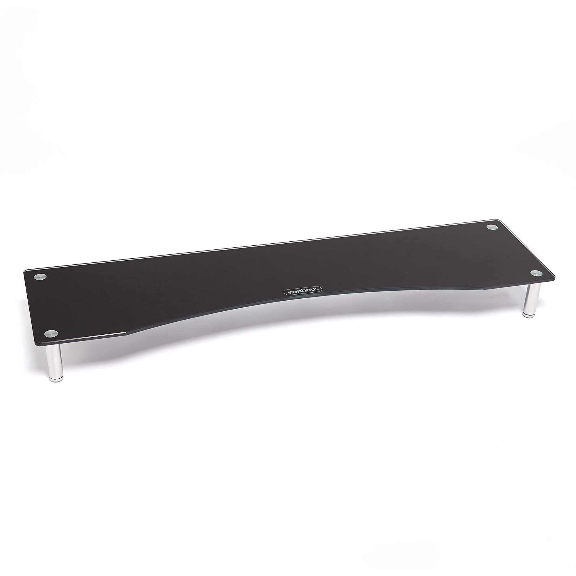 VonHaus XL supporto monitor vetro 100x26 cm doppio