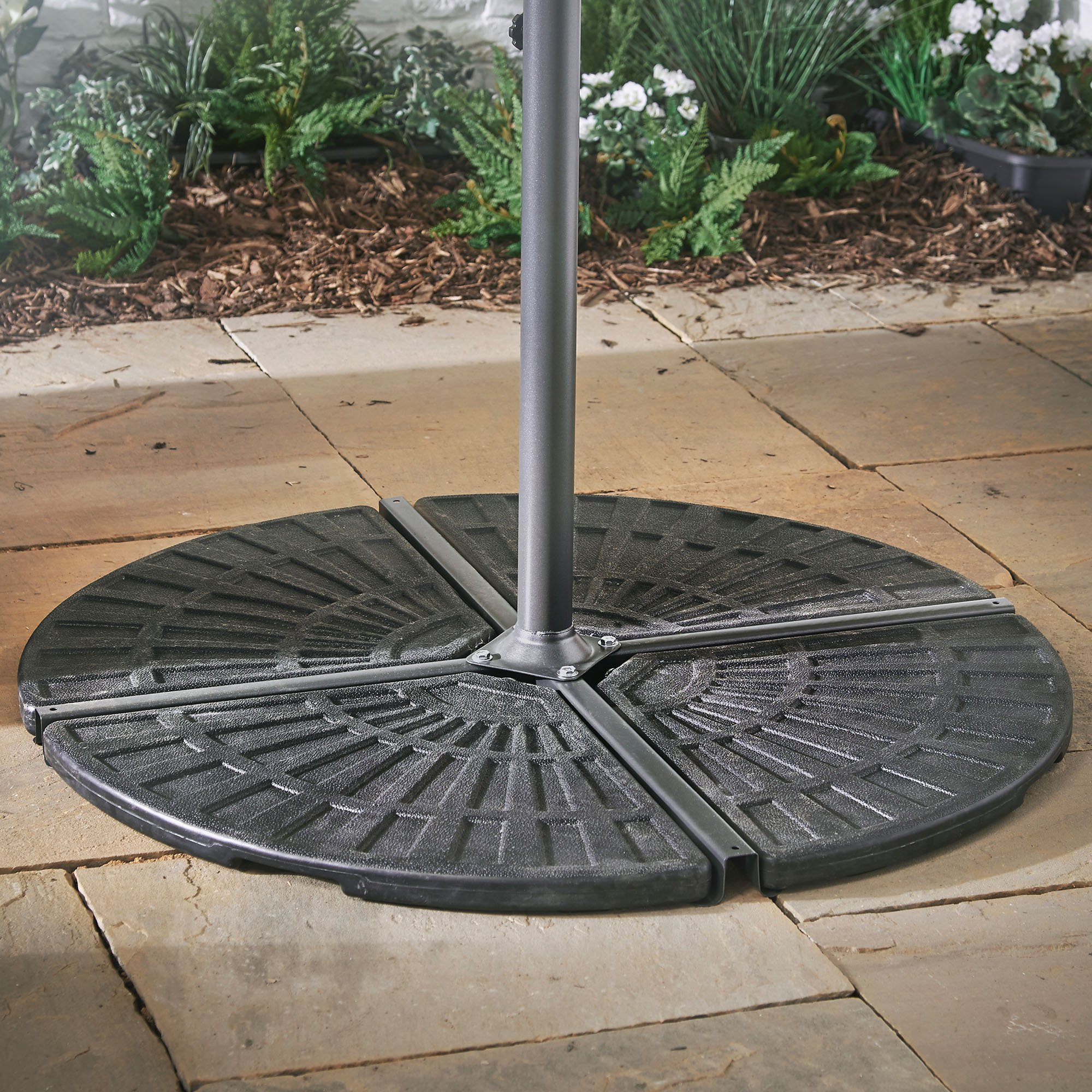 VonHaus Basi Ombrellone 2 Pezzi Cemento 12,5 Kg Nere