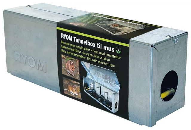 Ryom Tunnelbox Trappola Topi con 2 Trappole in Acciaio