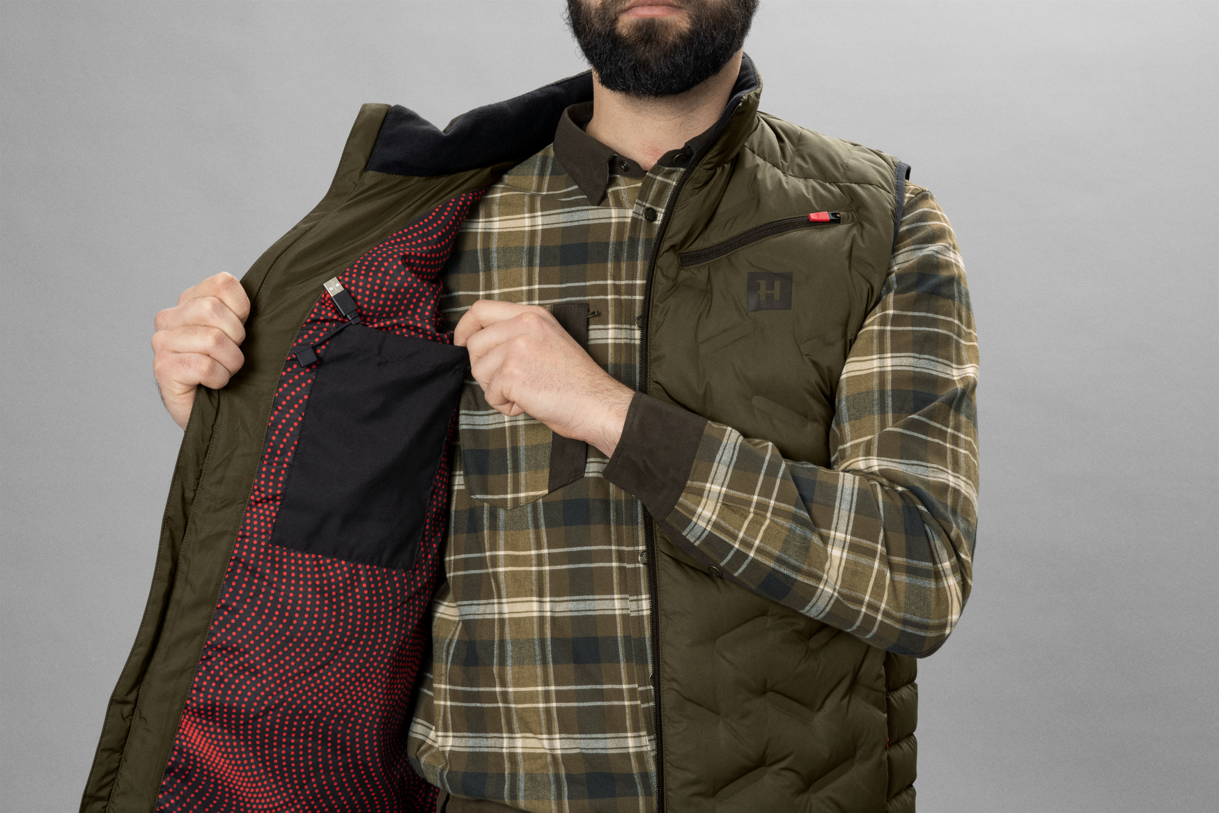 Härkila Clim8 gilet riscaldato willow green taglia L