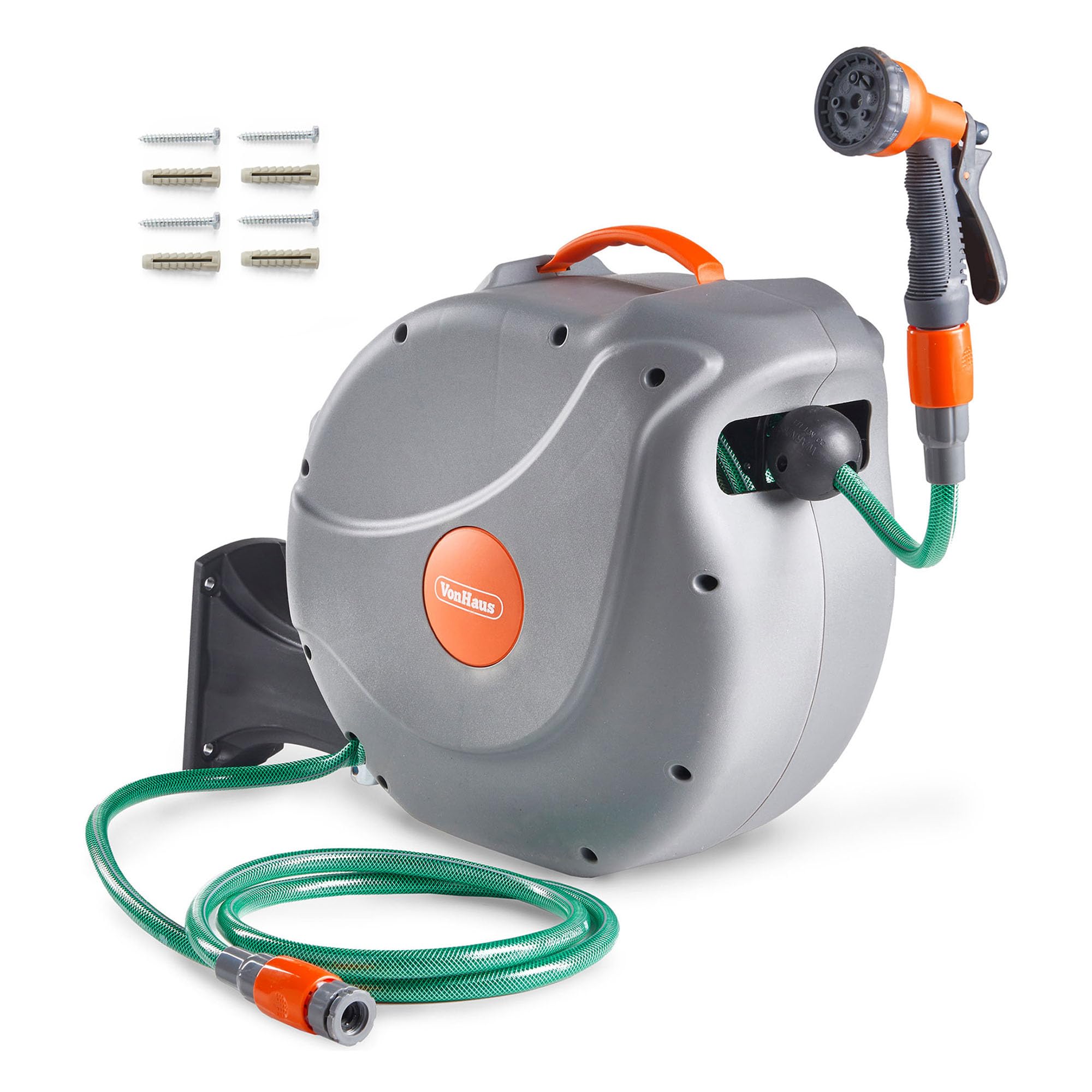 VonHaus avvolgitubo giardino 20 m retrattile 8 getti