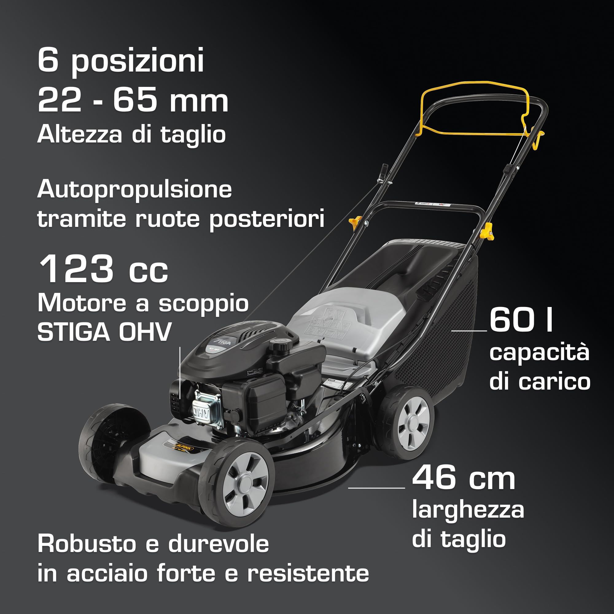 Alpina AL4 46 SA Tagliaerba a Scoppio 46 cm Trazione per 1200 m²
