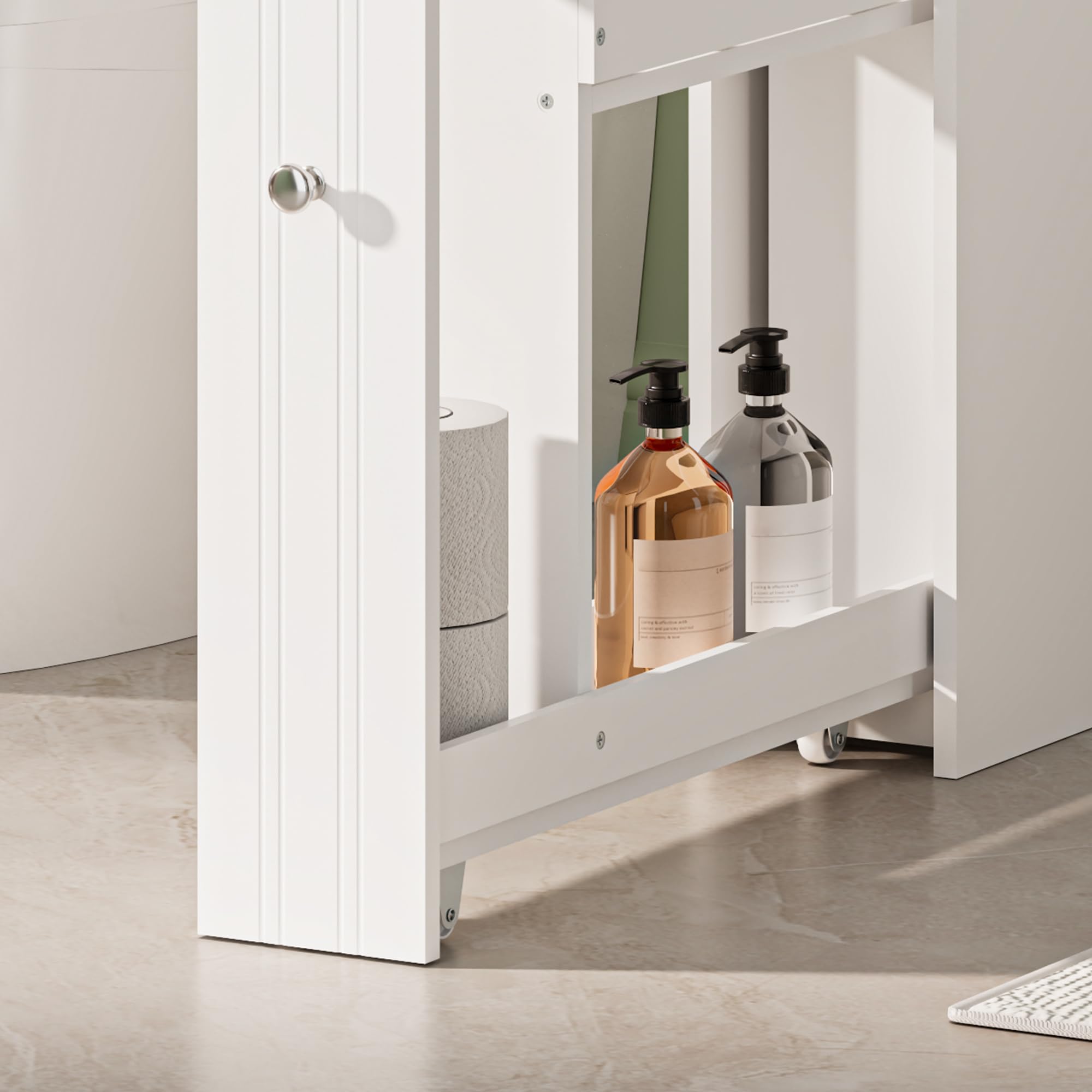 VonHaus Armadietto Bagno Slim Bianco 50x14,2x58 cm