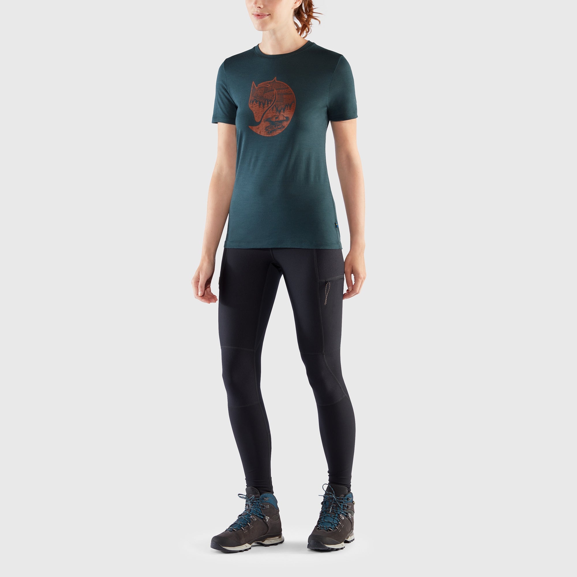Fjällräven Abisko Wool Fox SS W t-shirt lana Chalk Rose-Port