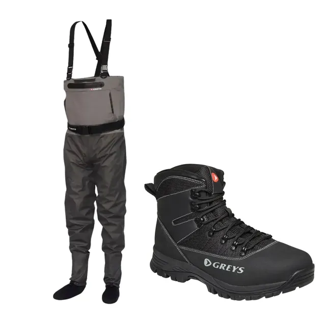 Greys Tital Stockingfoot waders pesca set 2 pezzi L