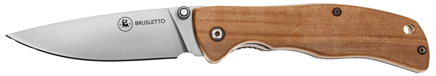 Brusletto Lierne coltello pieghevole manico ulivo acciaio inox