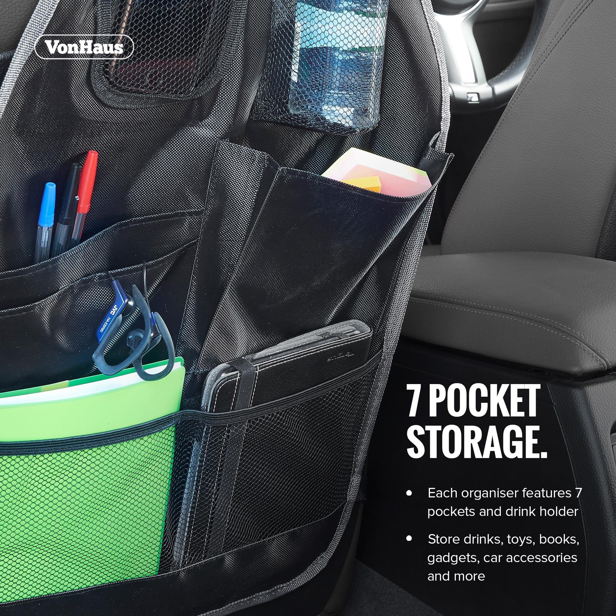 VonHaus Organizer Auto Sedile Posteriore 2 Pezzi Impermeabile