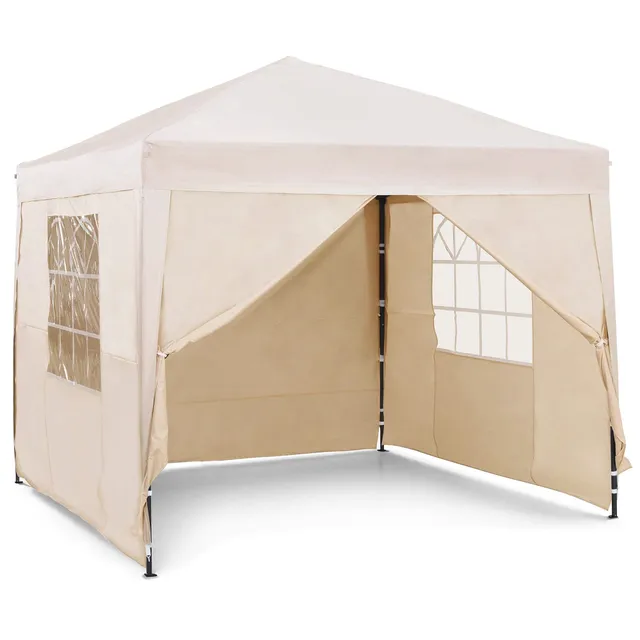 Vonhaus Gazebo 3x3 m Impermeabile Avorio con Pareti